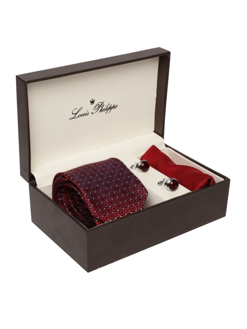 

Louis Philippe Men Accessory Gift Set, Maroon