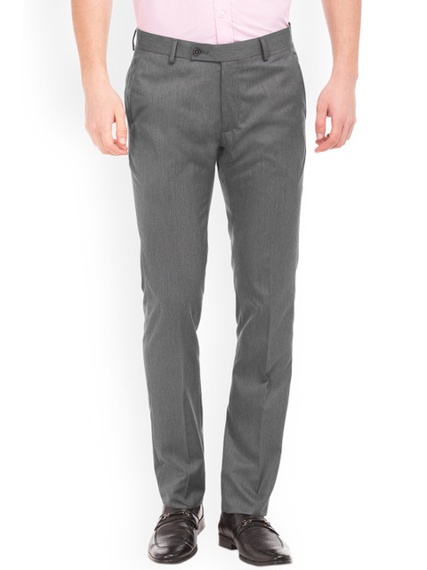 

Arrow Men Grey Slim Fit Solid Formal Trousers