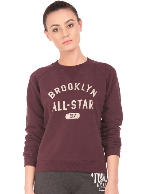 

Aeropostale Women Maroon Printed Sweatshirt