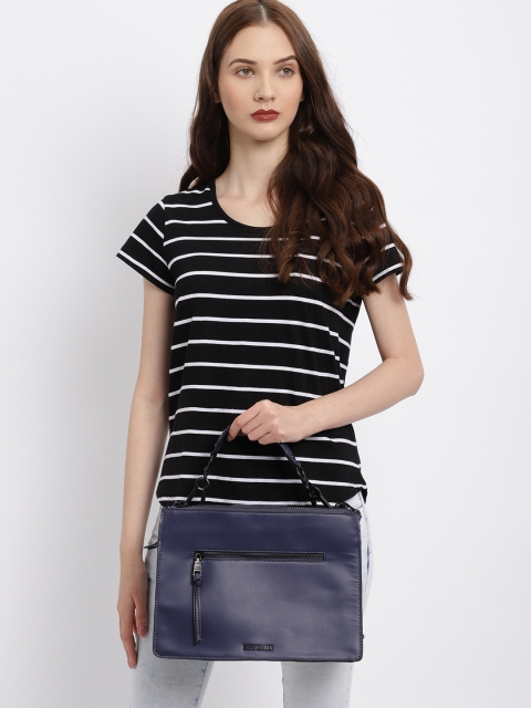 

Steve Madden Navy Blue Solid Handheld Bag