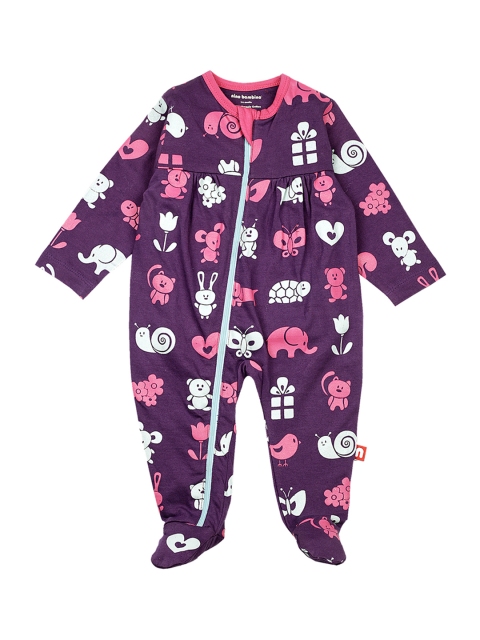 

Nino Bambino Girls Purple Printed Rompers