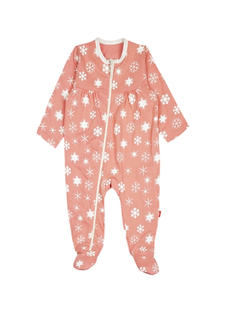 

Nino Bambino Girls Pink Printed Organic Cotton Sleepsuit
