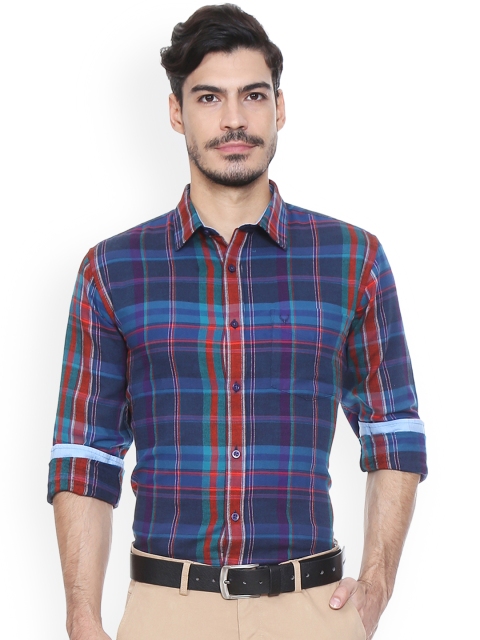 

Allen Solly Men Blue Slim Fit Checked Casual Shirt