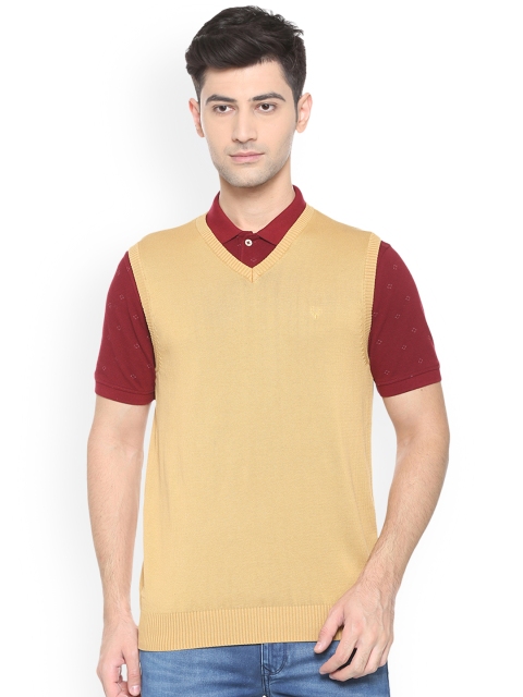 

Allen Solly Men Beige Solid Sweater Vest