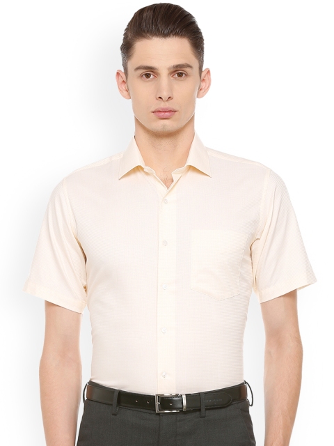 

Van Heusen Men Yellow Regular Fit Checked Formal Shirt