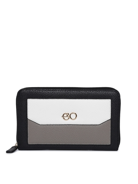 

E2O Women Black & White Colourblocked Card Holder