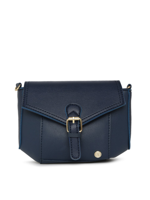 

E2O Navy Blue Solid Sling Bag
