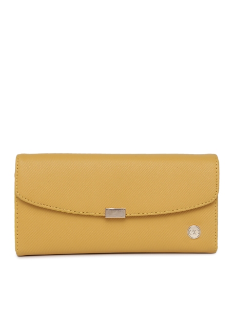 

E2O Women Mustard Yellow Solid Two Fold Wallet