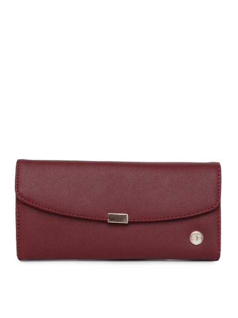 

E2O Women Maroon Solid Two Fold Wallet