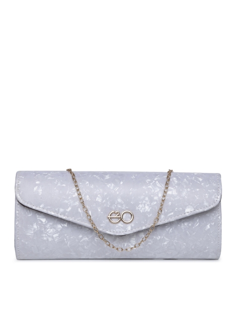 

E2O White Printed Clutch