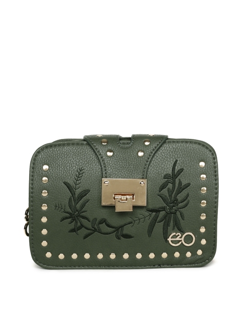 

E2O Green Embellished Sling Bag