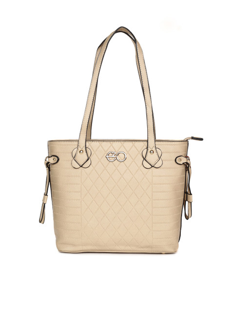 

E2O Beige Textured Shoulder Bag