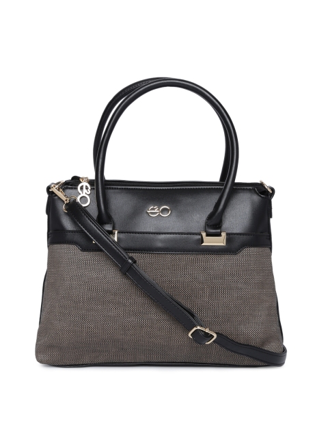 

E2O Black & Grey Colourblocked Handheld Bag