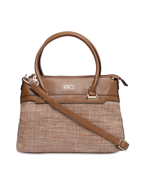 

E2O Brown Self Design Handheld Bag