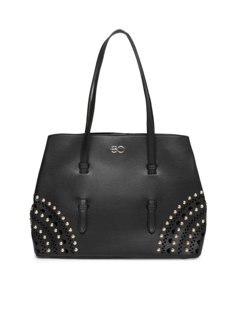 

E2O Black Self Design Shoulder Bag