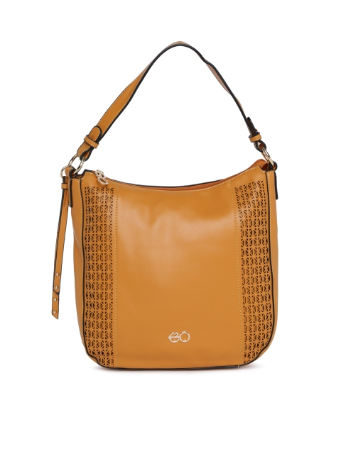 

E2O Mustard Solid Hobo Bag