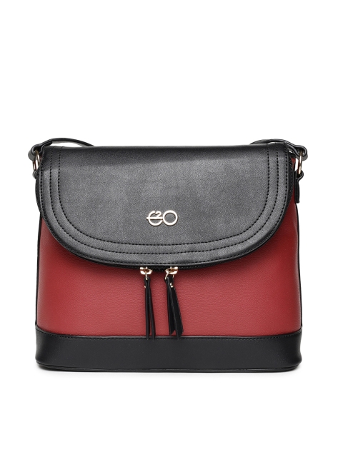 

E2O Red & Black Colourblocked Sling Bag