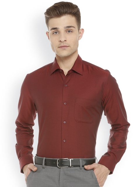 

Peter England Men Maroon Slim Fit Self Design Formal Shirt