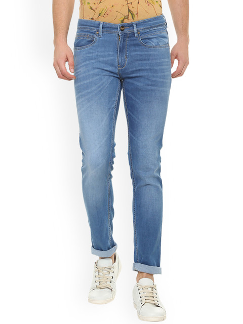 

People Men Blue Slim Fit Mid-Rise Clean Look Stretchable Jeans