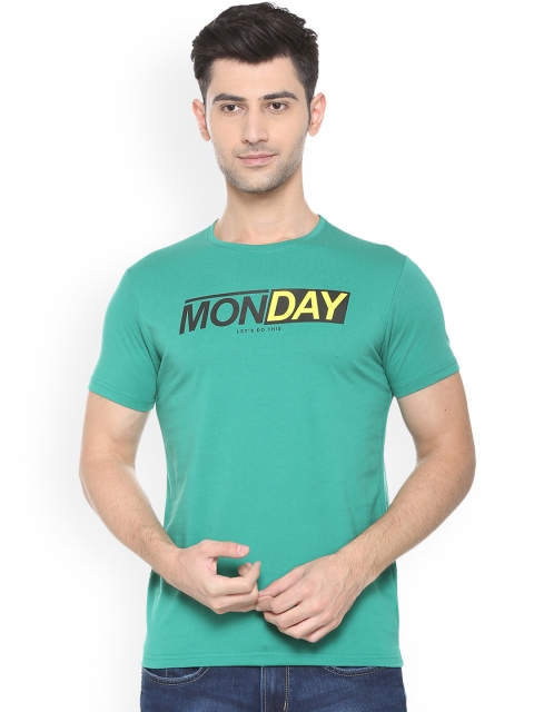 

People Men Green Round Neck T-shirt