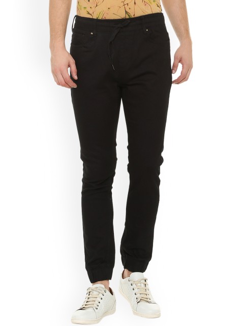 

People Men Black Slim Fit Mid-Rise Clean Look Stretchable Jeans