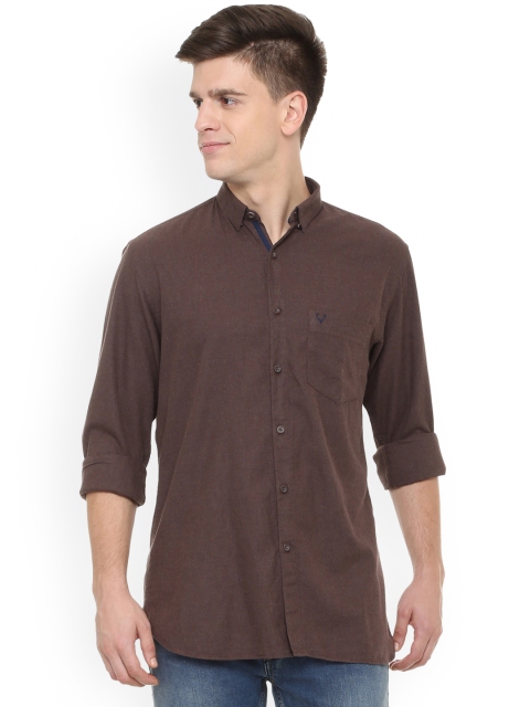 

Allen Solly Men Brown Regular Fit Solid Casual Shirt