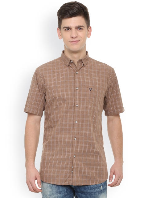 

Allen Solly Men Brown Slim Fit Checked Casual Shirt