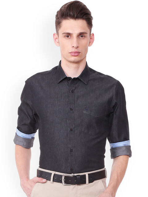 

Allen Solly Men Charcoal Grey Slim Fit Solid Casual Shirt