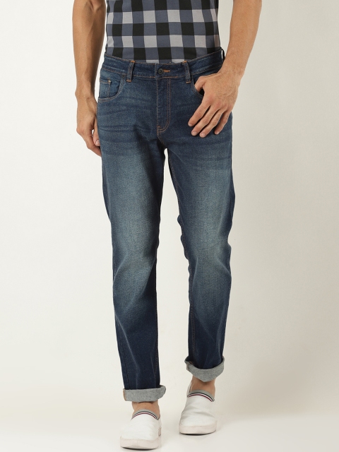 

Blue Saint Men Blue Straight Fit Mid-Rise Clean Look Stretchable Jeans