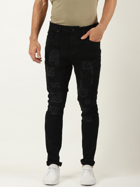 

Blue Saint Men Black Skinny Fit Mid-Rise Highly Distressed Stretchable Jeans