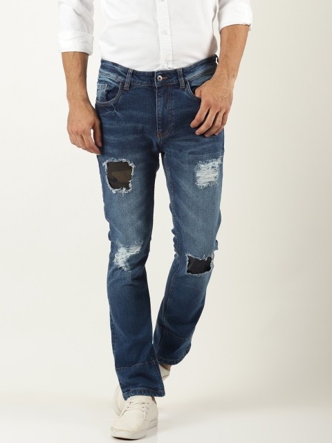 

Blue Saint Men Blue Slim Fit Mid-Rise Mildly Distressed Stretchable Jeans