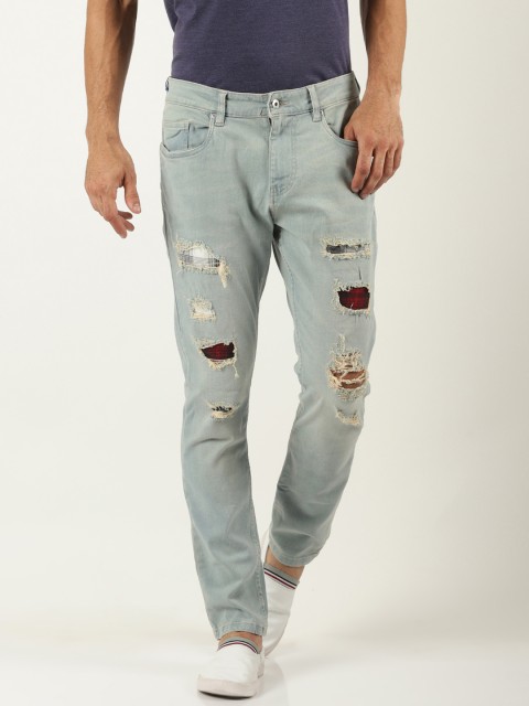 

Blue Saint Men Blue Skinny Fit Mid-Rise Mildly Distressed Stretchable Jeans
