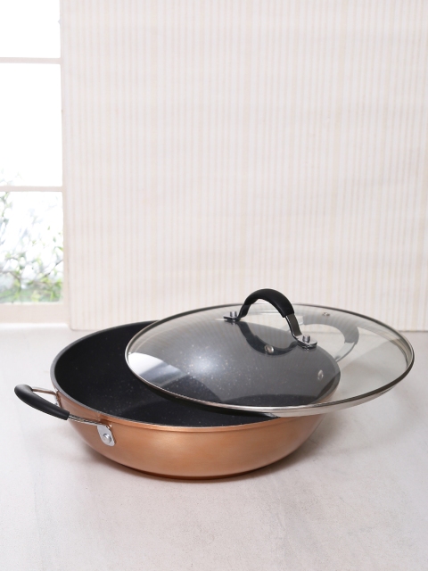 

BERGNER Copper-Toned & Black Kadhai With Lid