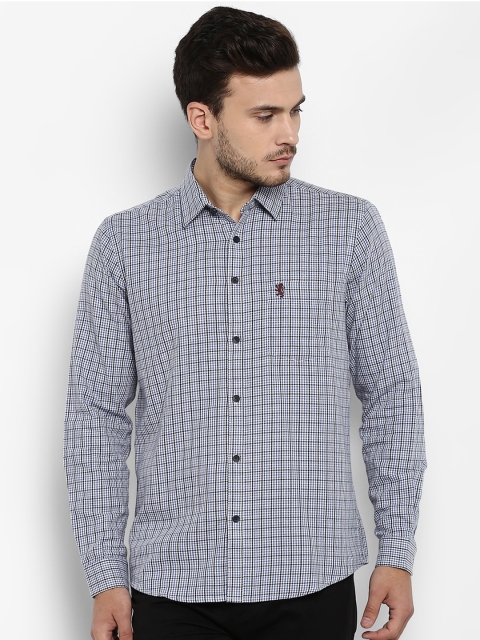 

Red Tape Men Blue & Black Regular Fit Checked Casual Shirt