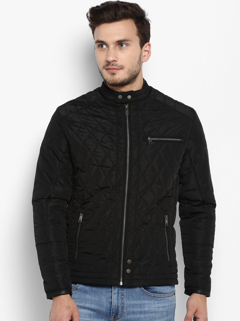 

Red Tape Men Black Solid Quilted Jacket