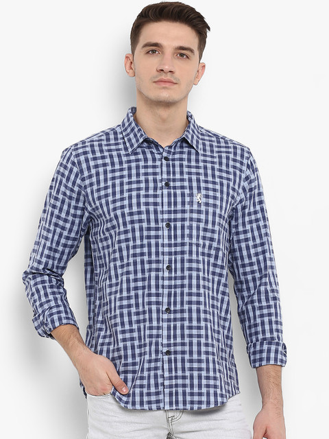 

Red Tape Men Blue Regular Fit Checked Casual Shirt