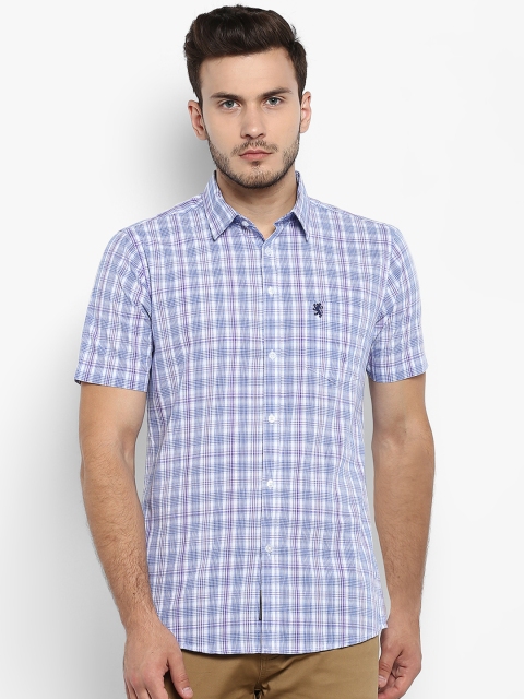 

Red Tape Men Purple & Blue Regular Fit Checked Casual Shirt