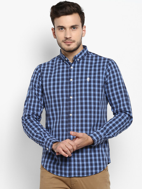 

Red Tape Men Blue Regular Fit Checked Casual Shirt