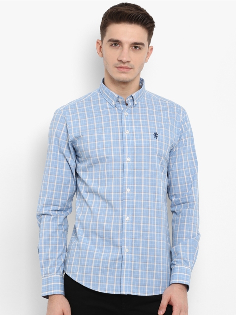 

Red Tape Men Blue & White Regular Fit Checked Casual Shirt
