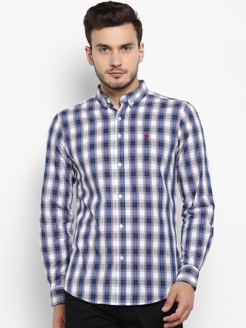 

Red Tape Men Blue & White Regular Fit Checked Casual Shirt