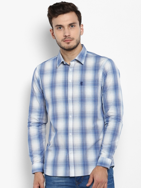 

Red Tape Men Blue & White Regular Fit Checked Casual Shirt