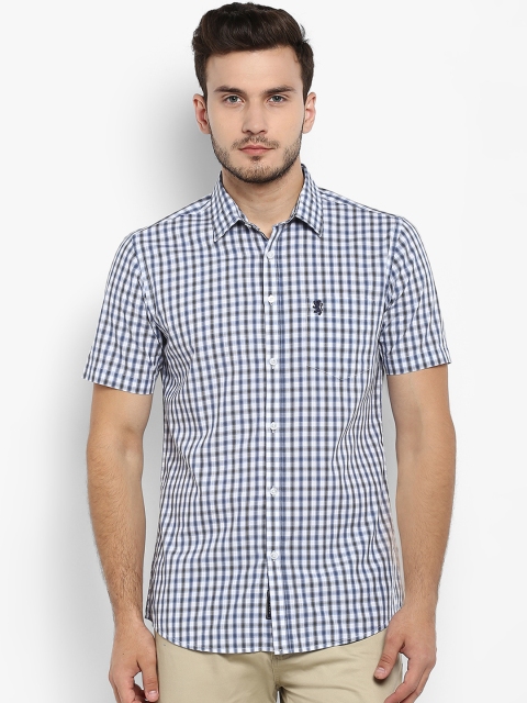 

Red Tape Men Blue & Black Regular Fit Checked Casual Shirt
