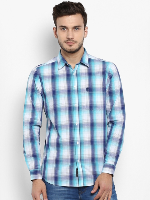 

Red Tape Men Sea Green & Grey Regular Fit Checked Casual Shirt