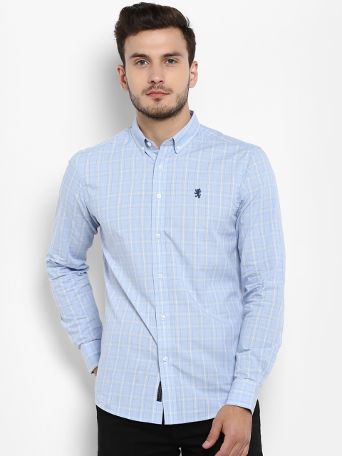 

Red Tape Men Blue & White Regular Fit Checked Casual Shirt