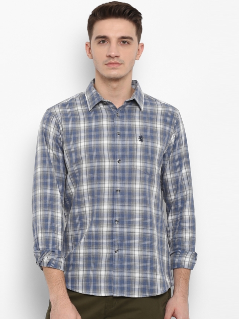 

Red Tape Men Blue & Grey Regular Fit Checked Casual Shirt