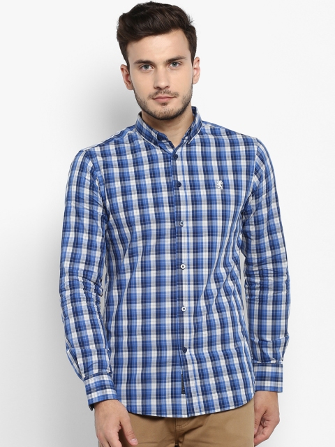 

Red Tape Men Blue Regular Fit Checked Casual Shirt