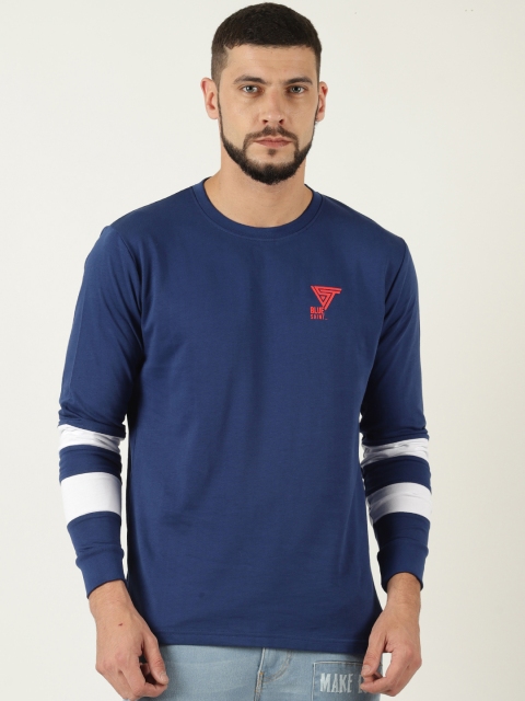 

Blue Saint Men Blue Solid Sweatshirt