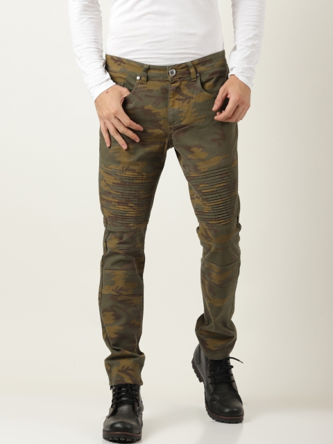 

Blue Saint Men Olive Green Slim Fit Mid-Rise Clean Look Stretchable Jeans