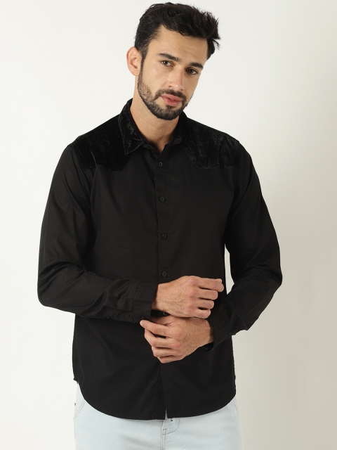 

Blue Saint Men Black Slim Fit Solid Casual Shirt