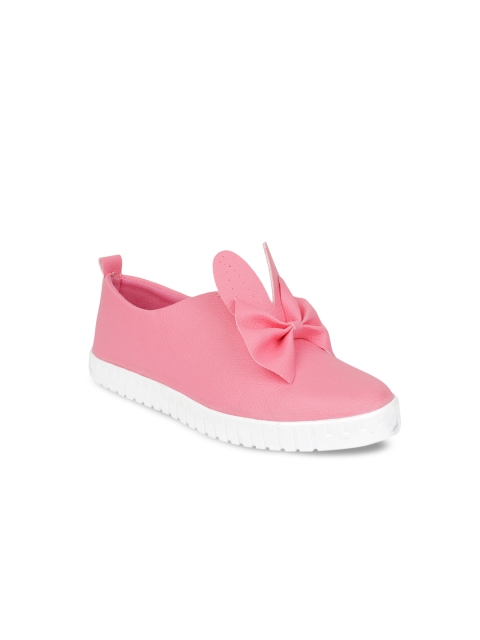 

Shoetopia Women Pink Slip-On Sneakers